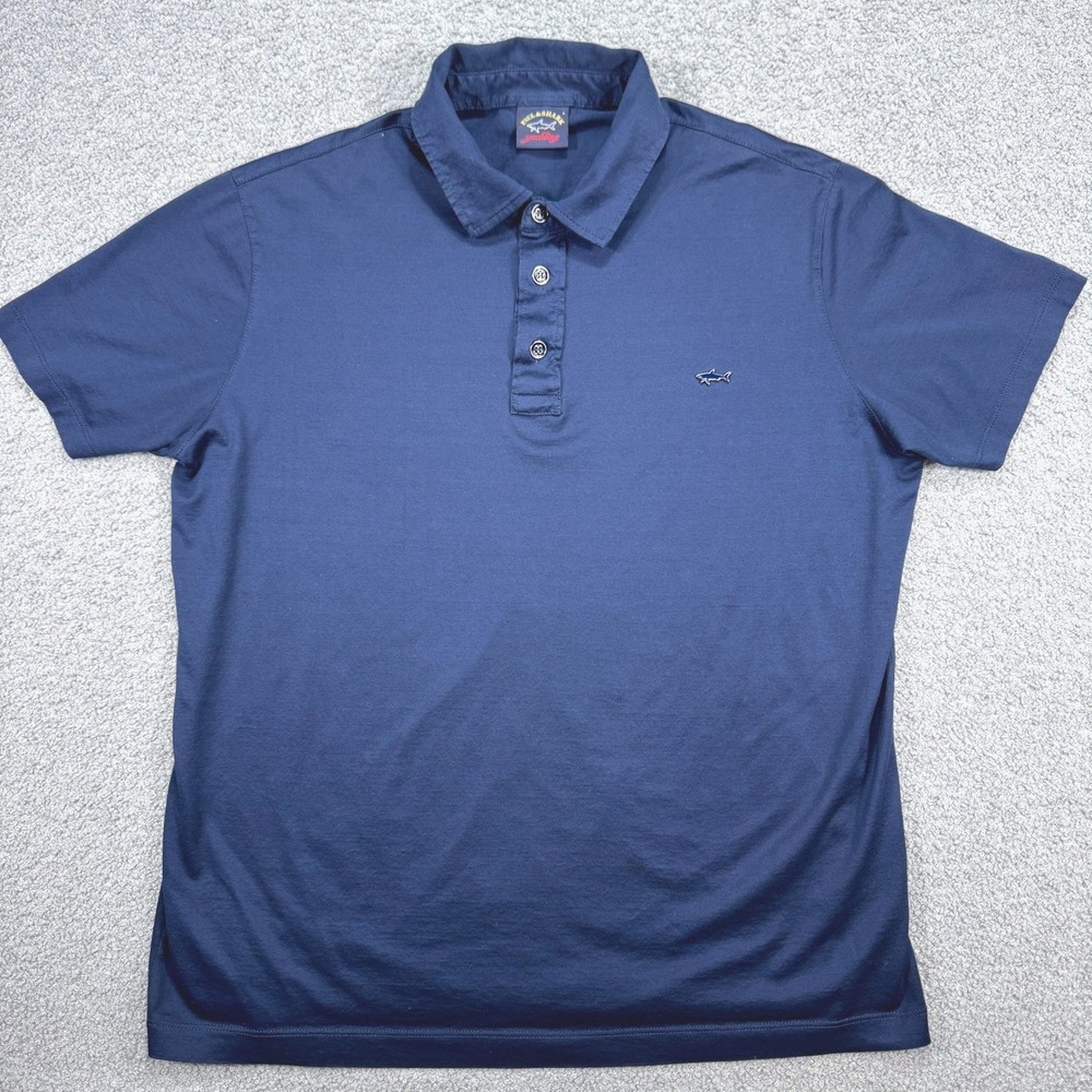 Paul & Shark Yachting Polo Shirt Men's Large Navy Blue Short Sleeve Sailing